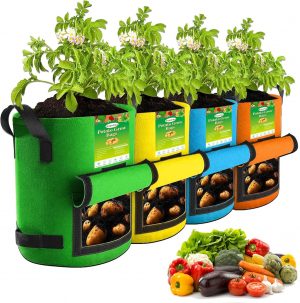Kopotma Bunte Kartoffelanbaubeutel – 7 Gallonen (30L) – 4 Packungen