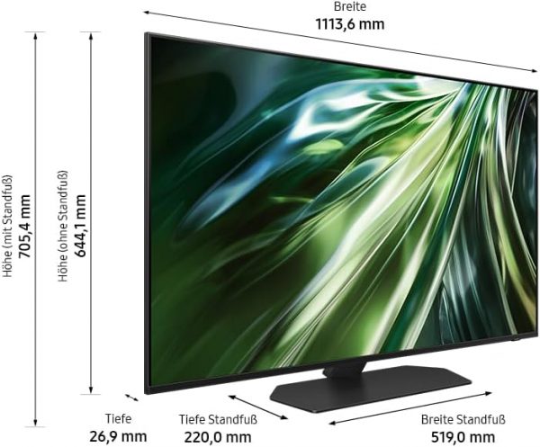 Samsung Neo QLED 4K QN90D Fernseher 50 Zoll, Samsung TV mit Neural Quantum 4K AI Gen2 Prozessor, Quantum-Matrix-Technologie, AI 4K Upscaling, Smart TV, KI TV, GQ50QN90DATXZG, Deutsches Modell [2024] – Bild 4