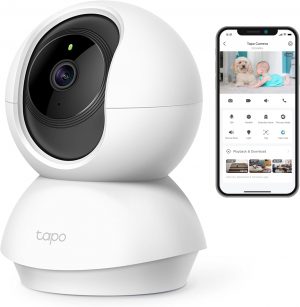 Tapo TP-Link C200 360°-WLAN-Überwachungskamera für den Innenbereich, FHD 1080P, Nachtsicht, Bewegungserkennung, Zwei-Wege-Audio, kompatibel mit Alexa und Google Assistant, für Babys/Haustiere